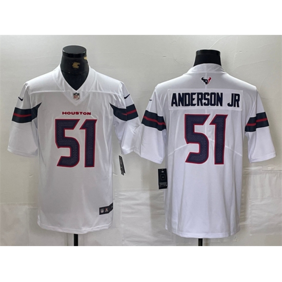 Men's Houston Texans 51 Will Anderson Jr. White Vapor Untouchable Football Stitched Jersey