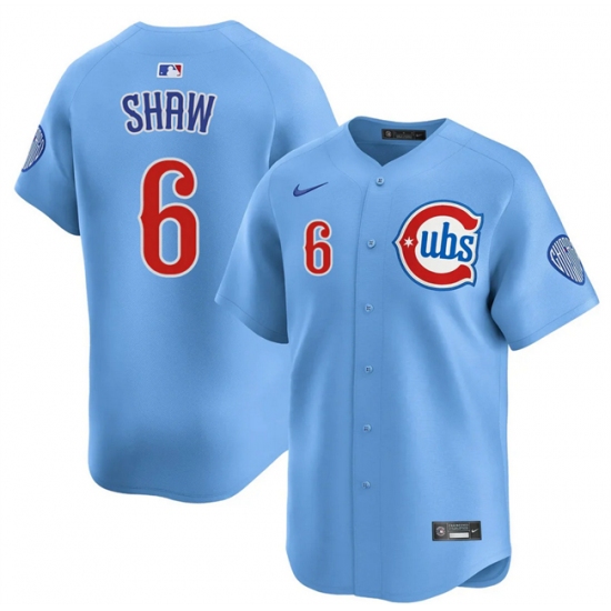 Men's Chicago Cubs 6 Matt Shaw Blue 2024-25 2nd Alternate Limited Stitched Baseball Jersey