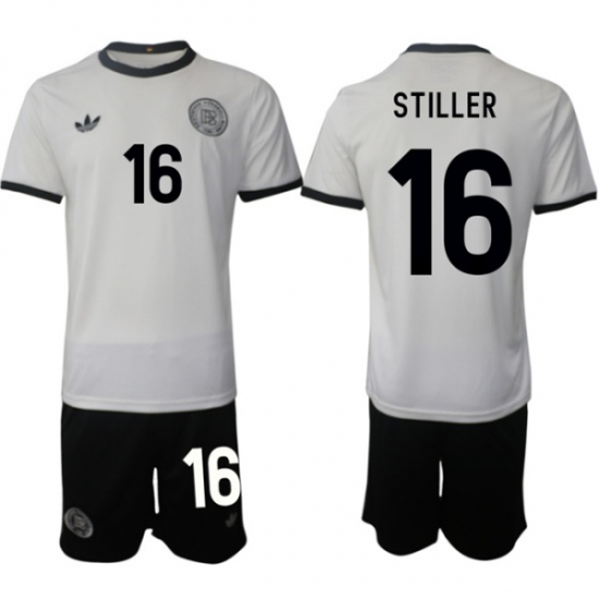 Men's Germany 16 Angelo Stiller White 2025 Home Soccer Jersey Suit