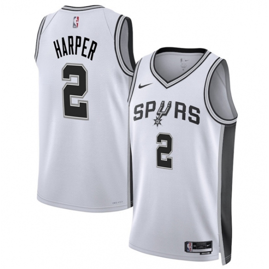 Men's San Antonio Spurs 2 Dylan Harper White 2025 Draft Association Edition Stitched Basketball Jersey