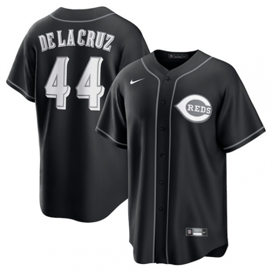 Men's Cincinnati Reds 44 Elly De La Cruz Black Lights Out Limited Stitched Baseball Jersey