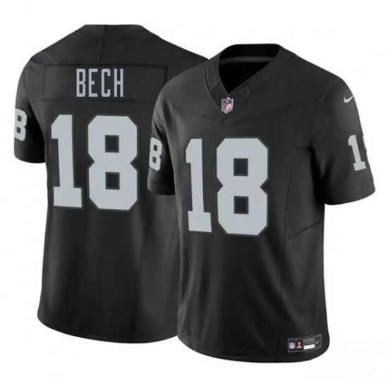 Men's Las Vegas Raiders 18 Jack Bech Black 2025 Draft F.U.S.E. Vapor Untouchable Football Stitched Jersey