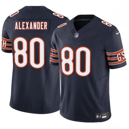 Men's Chicago Bears 80 Maurice Alexander Navy 2025 F.U.S.E. Vapor Football Stitched Jersey