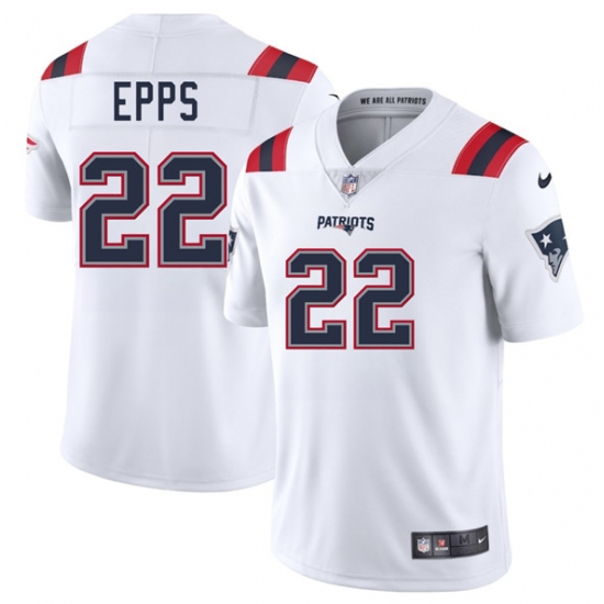 Men's New England Patriots 22 Marcus Epps White 2025 Vapor Limited Football Stitched Jersey