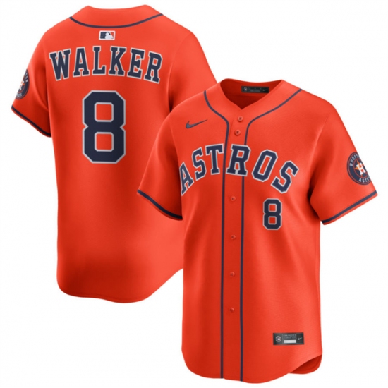 Men's Houston Astros 8 Christian Walker Orange 2025 Alternate Limited Stitched Baseball Jersey