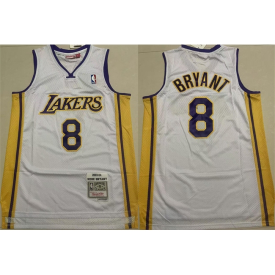 Men's Los Angeles Lakers 8 Kobe Bryant Yellow Throwback Stitched Basketball Jersey