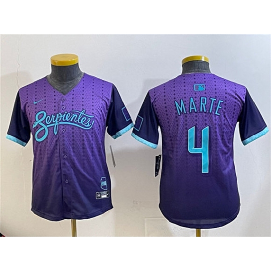 Youth Arizona Diamondbacks 4 Ketel Marte Purple 2025 City Connect Limited Stitched Baseball Jersey