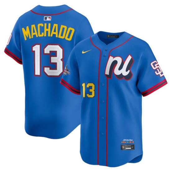 Men's National League 13 Manny Machado Blue 2025 All-Star Edition Limited Stitched Baseball Jersey