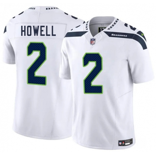 Men's Seattle Seahawks 2 Sam Howell White 2025 F.U.S.E. Vapor Limited Football Stitched Jersey