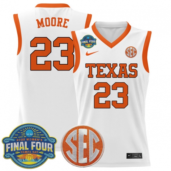 Men's Texas Longhorns 35 Aaliyah Moore White 2025 Sec Women