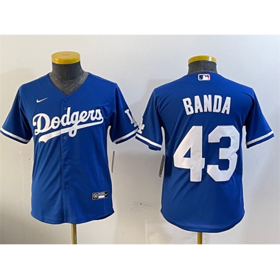 Men's Los Angeles Dodgers 43 Anthony Banda Royal Alternate Limited Stitched Baseball Jersey
