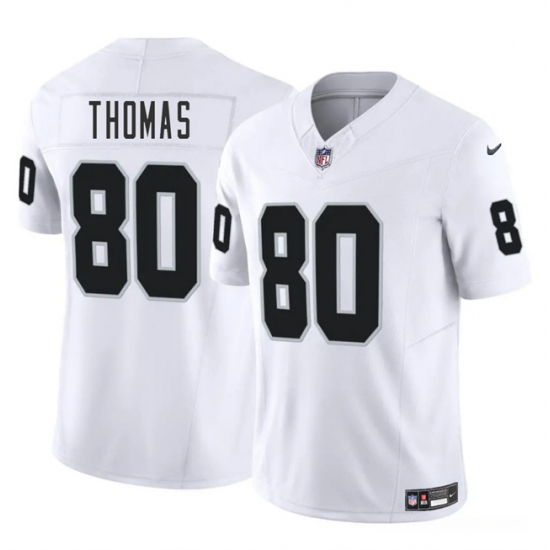 Men's Las Vegas Raiders 80 Ian Thomas White 2025 F.U.S.E. Vapor Football Stitched Jersey