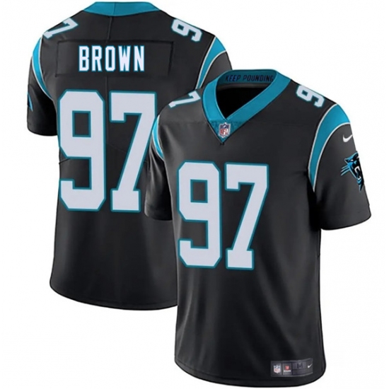 Men's Carolina Panthers 97 Bobby Brown Black 2025 Vapor Limited Football Stitched Jersey