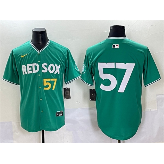 Men's Boston Red Sox 57 Greg Weissert Green 2025 City Connect Limited Stitched Baseball Jersey