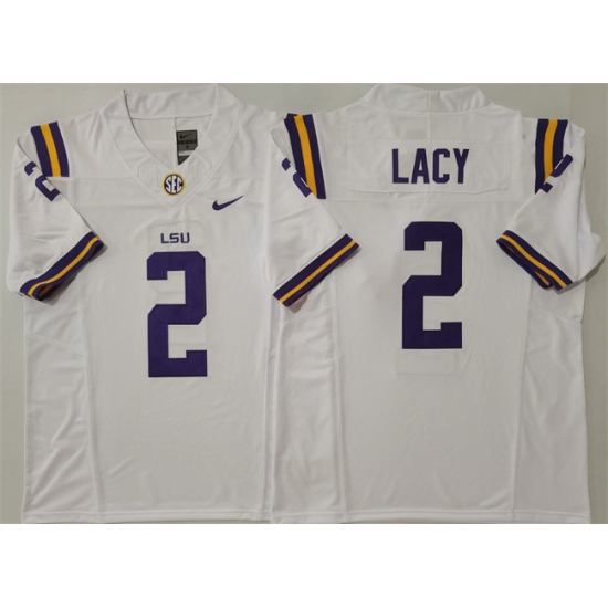 Men's LSU Tigers 2 Kyren Lacy White F.U.S.E. Stitched Jersey