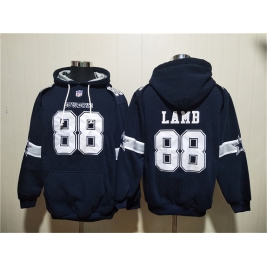 Men's Dallas Cowboys 88 CeeDee Lamb Navy Ageless Must-Have Lace-Up Pullover Hoodie