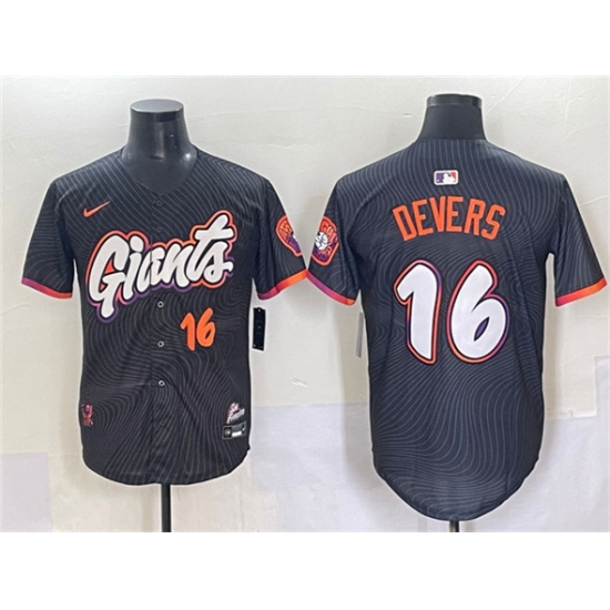 Men's San Francisco Giants 16 Rafael Devers Anthracite 2025 City Connect Limited Stitched Baseball Jersey