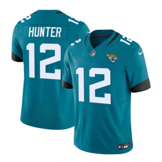 Men's Jacksonville Jaguars 12 Travis Hunter Teal 2025 Draft F.U.S.E. Vapor Untouchable Limited Football Stitched Jersey