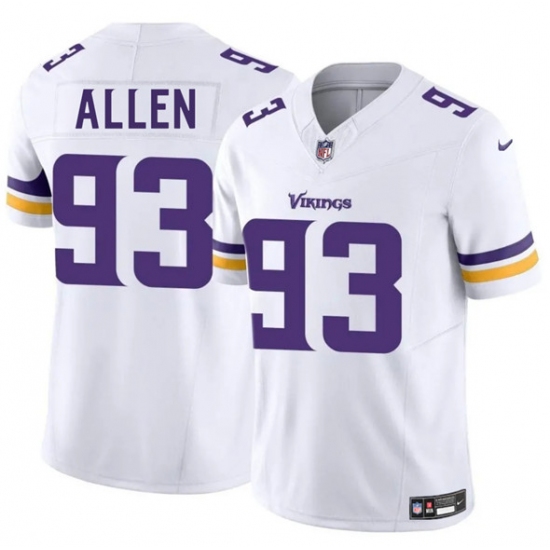 Men's Minnesota Vikings 93 Jonathan Allen White 2025 F.U.S.E. Vapor Limited Football Stitched Jersey