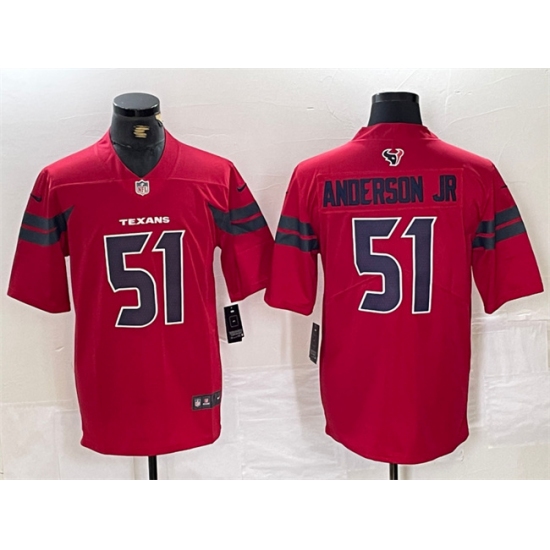 Men's Houston Texans 51 Will Anderson Jr. Red Vapor Untouchable Football Stitched Jersey