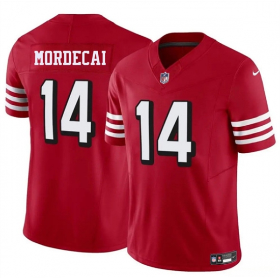 Men's San Francisco 49ers 14 Tanner Mordecai New Red 2025 F.U.S.E. Vapor Untouchable Limited Football Stitched Jersey