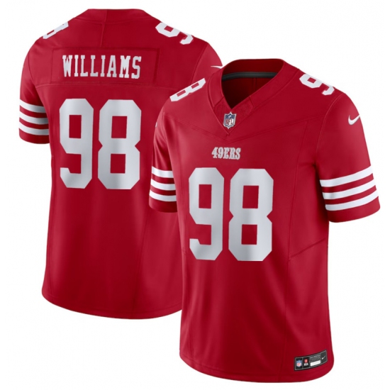 Men's San Francisco 49ers 98 Mykel Williams Red 2025 Draft F.U.S.E. Vapor Untouchable Limited Football Stitched Jersey