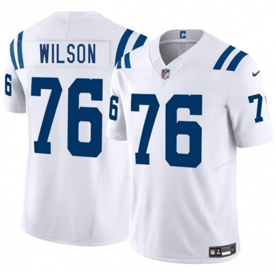 Men's Indianapolis Colts 76 Jack Wilson White 2025 F.U.S.E. Vapor Limited Football Stitched Jersey