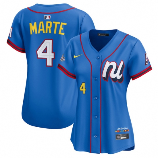 Women's National League 4 Ketel Marte Blue 2025 All-Star Edition Limited Stitched Baseball Jersey(Run Small)