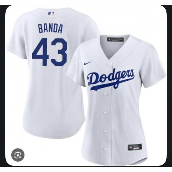 Womens's Los Angeles Dodgers 43 Anthony Banda White Cool Base Stitched Baseball Jersey