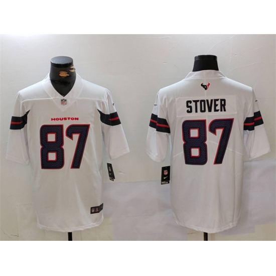 Men's Houston Texans 87 Cade Stover White Vapor Untouchable Football Stitched Jersey