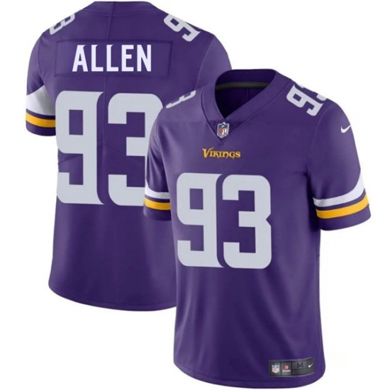 Men's Minnesota Vikings 93 Jonathan Allen Purple 2025 Vapor Limited Football Stitched Jersey