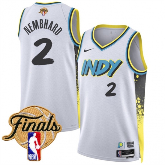 Men's Indiana Pacers 2 Andrew Nembhard White 2024-25 City Edition Stitched Basketball Jersey