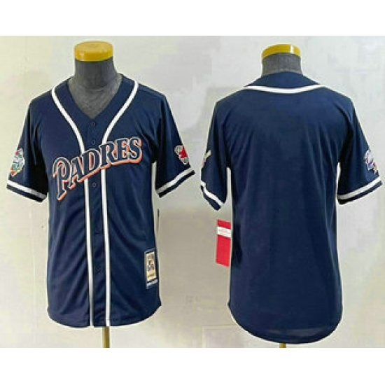 Youth San Diego Padres Navy Cooperstown Cool Base Jersey