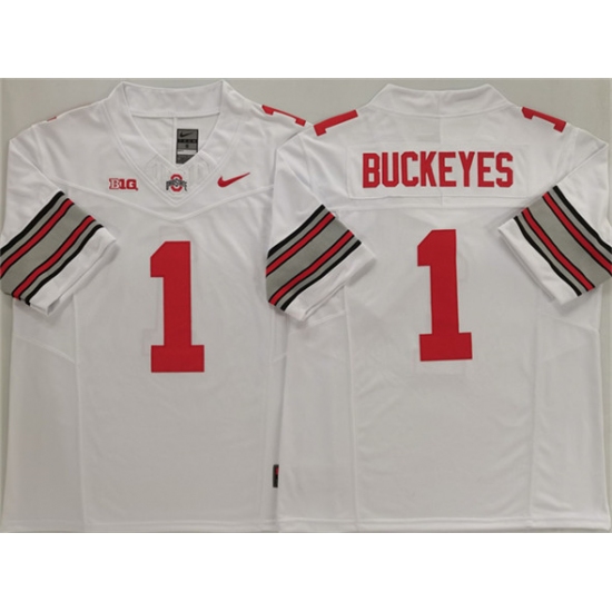 Men's Ohio State Buckeyes 1 Buckeyes White 2025 F.U.S.E. Limited Stitched Jersey