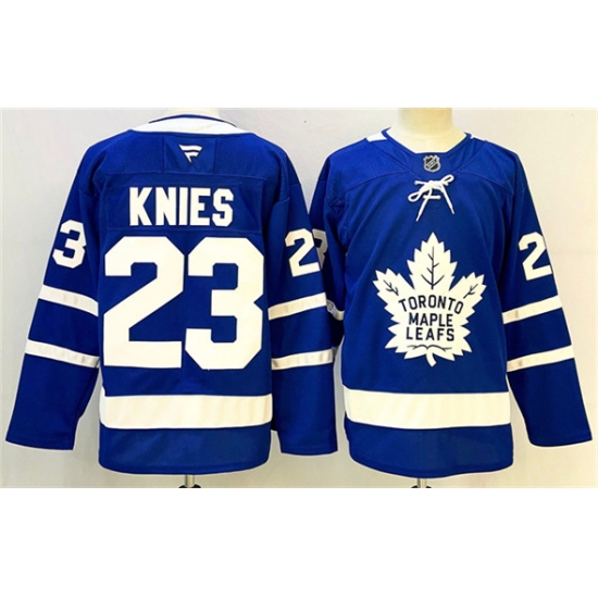 Men's Toronto Maple Leafs 23 Matthew Knies Blue 2024-25 Stitched Hockey Jersey