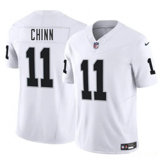 Men's Las Vegas Raiders 11 Jeremy Chinn White 2025 F.U.S.E. Vapor Football Stitched Jersey