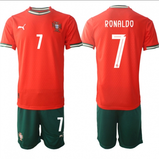 Men's Portugal Team 7 Ronaldo 2025 Red Home Soccer Jersey Suit