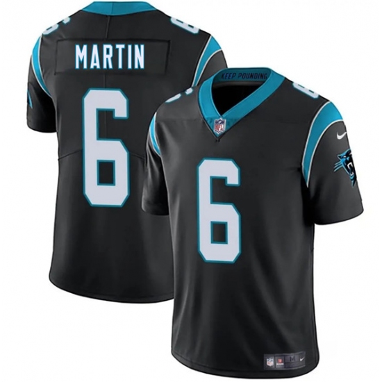 Men's Carolina Panthers 6 Sam Martin Black 2025 Vapor Limited Football Stitched Jersey