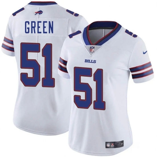 Women's Buffalo Bills 51 Kendrick Green White Vapor Stitched Football Jersey(Run Small)