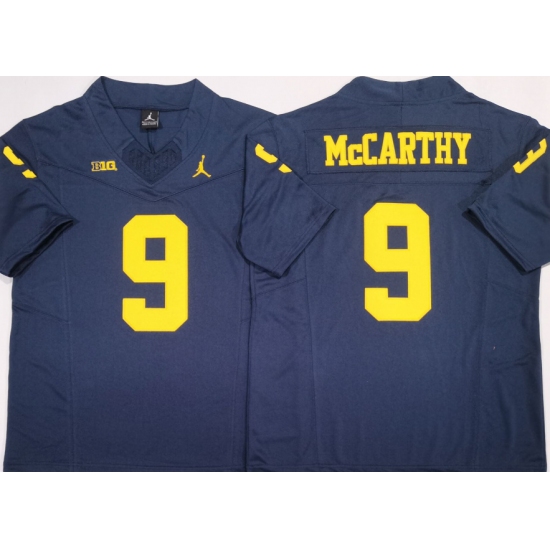 Men's Michigan Wolverines 9 J.J. McCarthy Navy 2024 F.U.S.E. Stitched Jersey