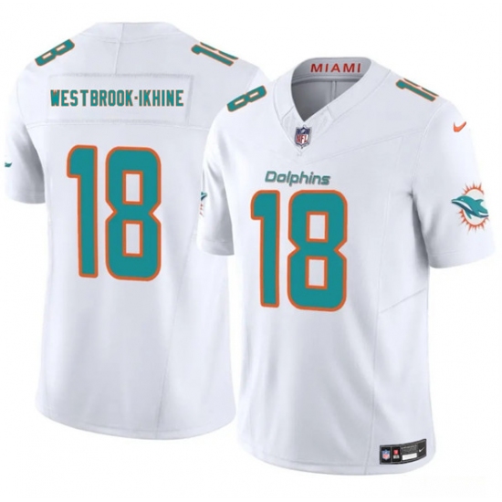 Men's Miami Dolphins 18 Nick Westbrook-Ikhine White 2025 Draft F.U.S.E. Vapor Limited Football Stitched Jersey
