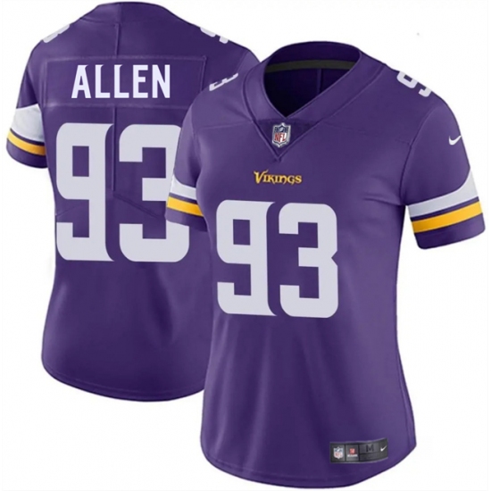 Women's Minnesota Vikings 93 Jonathan Allen Purple 2025 Vapor Untouchable Limited Stitched Jersey(Run Small)