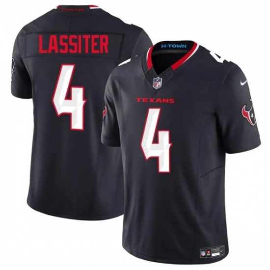 Men's Houston Texans 4 Kamari Lassiter Navy 2025 F.U.S.E. Vapor Limited Football Stitched Jersey