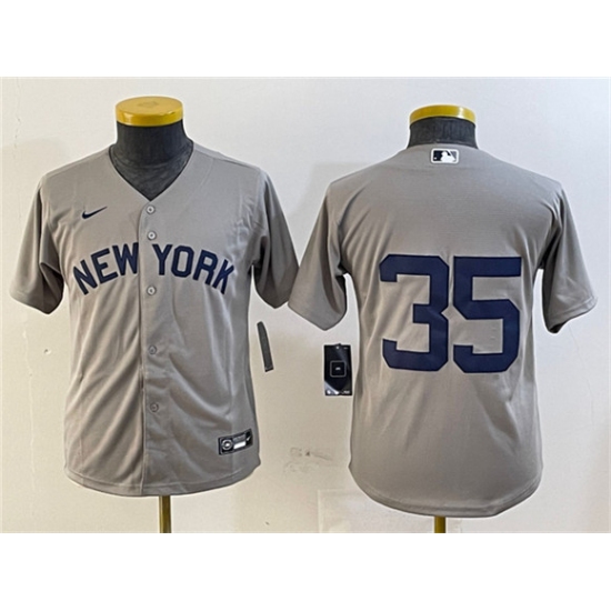 Women's New York Yankees 35 Clay Holmes Gray Cool Base Stitched Baseball Jersey(Run Small)