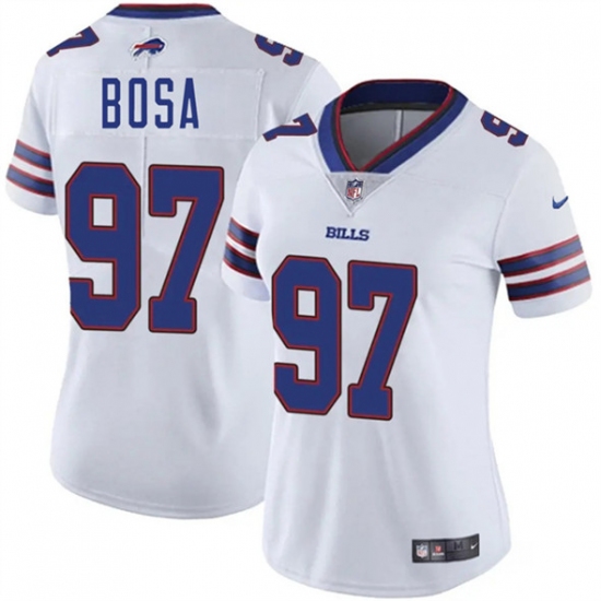 Women's Buffalo Bills 97 Joey Bosa White 2025 Vapor Stitched Football Jersey(Run Small)