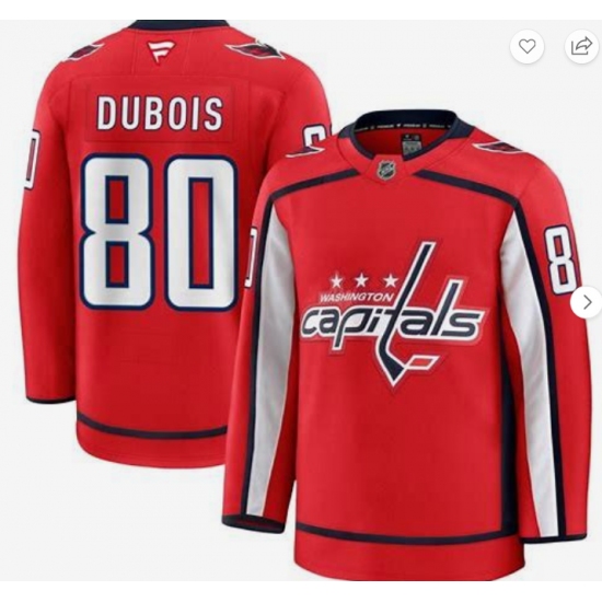 Men's Washington Capitals 80 Pierre-Luc Dubois Red 2024-25 Home Stitched Hockey Jersey