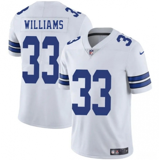 Men's Dallas Cowboys 33 Javonte Williams White 2025 Vapor Untouchable Limited Football Stitched Jersey