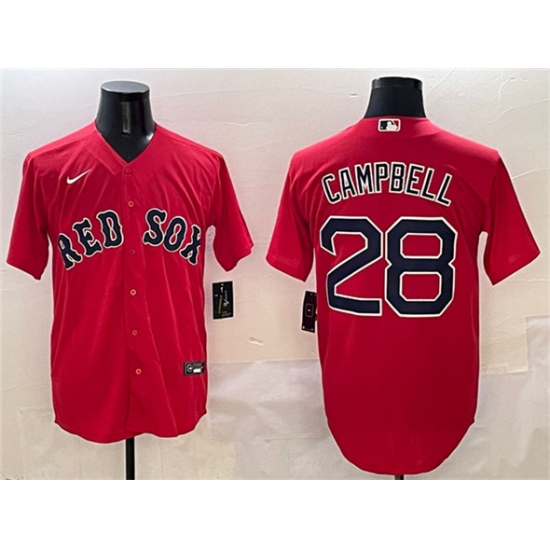 Men's Boston Red Sox 28 Kristian Campbell Red Cool Base Stitched Baseball Jersey
