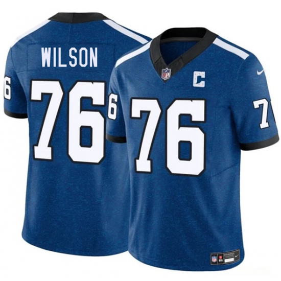 Men's Indianapolis Colts 76 Jack Wilson Blue 2025 F.U.S.E. Throwback Vapor Limited Football Stitched Jersey