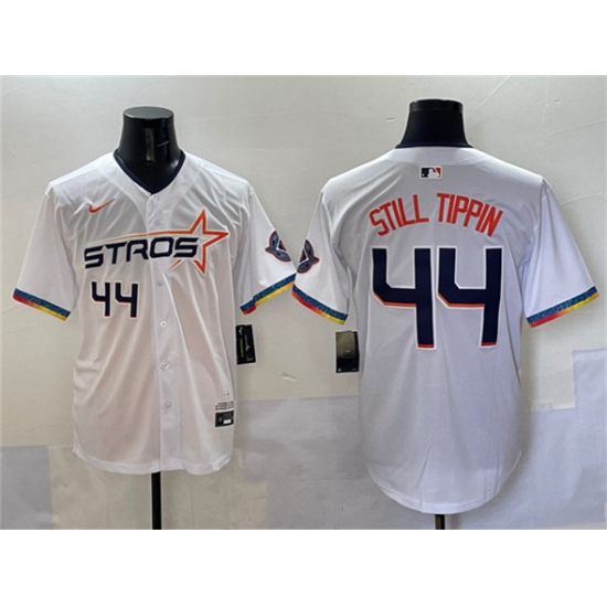Men's Houston Astros 44 Still Tippin White 2025 City Connect Limited Stitched Baseball Jersey